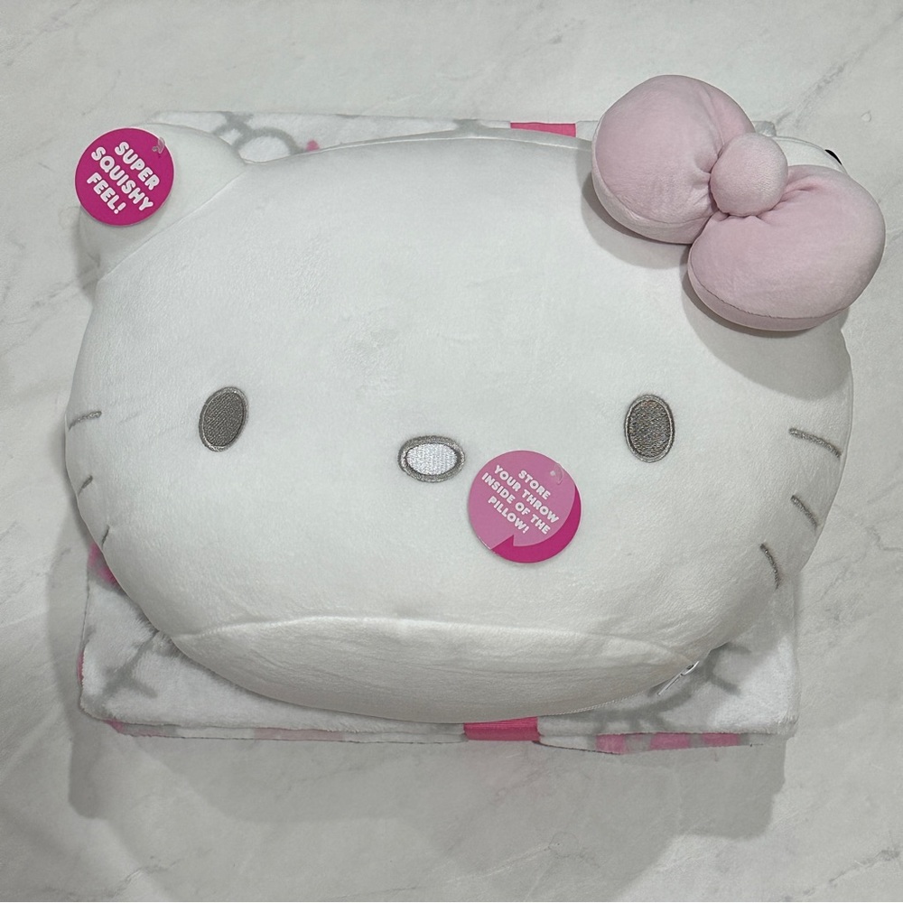 Hello Kitty Storage Pillow & Plush Throw Set